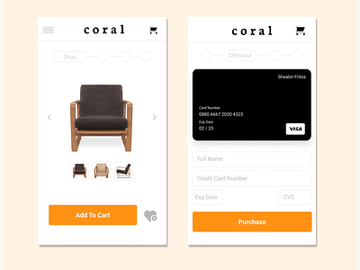 Daily UI Challenge Day 2: Coral Home Goods Checkout