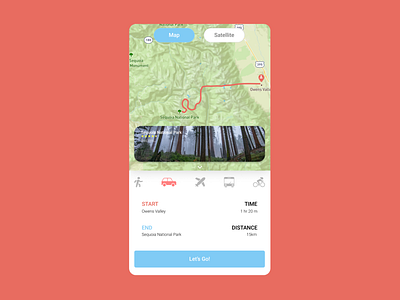 Daily UI Challenge Day 20: Location Tracker daily 100 challenge daily ui dailyui day20 design figma hike location map sequoia tracker ui