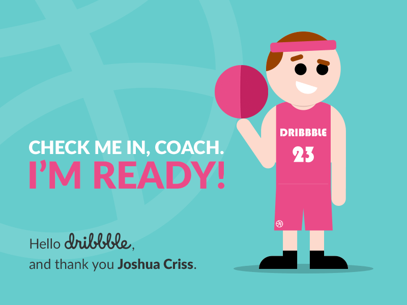 Hello Dribbble! basketball debut hello illustration vector