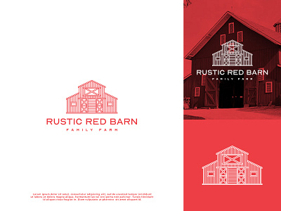 Rustic Red Barn - Farm Logo