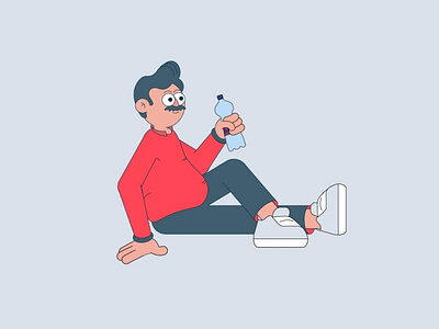 Man drinking water drinking illustration man water