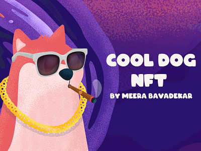 Cool Dog NFT Banner illustration typography