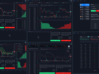 Cryptocurrency Trading Dashboard Dark Version app crypto trading cryptocurrency dark design ico ico template ico website saas startup trading dashboard trading template ui kit ux