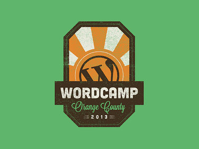 WordCamp Orange County 2013 badge branding conference identity texture wordcamp wordpress