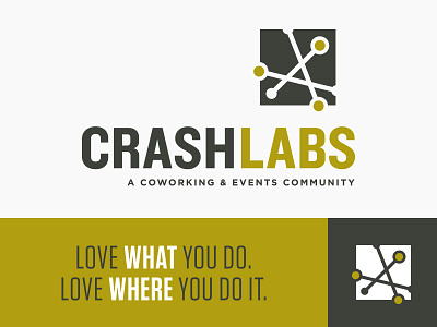 CrashLabs Logo community costa mesa coworking events icon identity logo logotype tagline