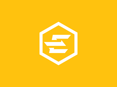 Evolved Strength Concept 01 balance evolved fitness icon identity letter e progress strength yellow