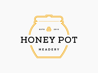 Honey Pot Meadery Badge Logo honey icon identity logo logotype mead meadery