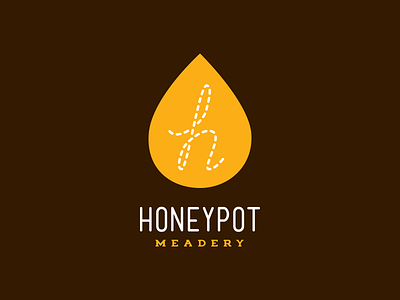 Honey Pot Meadery Honey Drop Logo brown gold honey icon identity logo logotype mead meadery