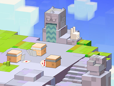 Filmmaking - Unannounced Project teasing cube vector vectoriel animation monks preview moines flash