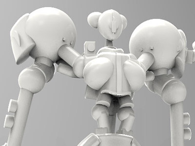 MEKANETTE bot design meka modeling quick modeling robot robot girl toy zbrush