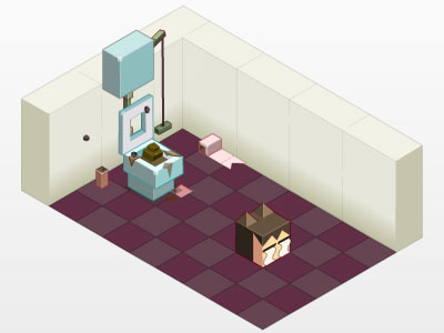 BOX Office - episode1 -- toilet box cubes episode isometry isométrie office poo popo toilet toilettes