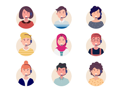 Free Call Center Avatar Pack business call center communication contact customer design free download free resources headset help helpline icon illustration office service support technology vector