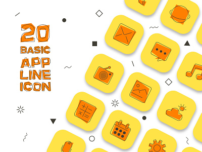 Free Basic App Line Icon Set