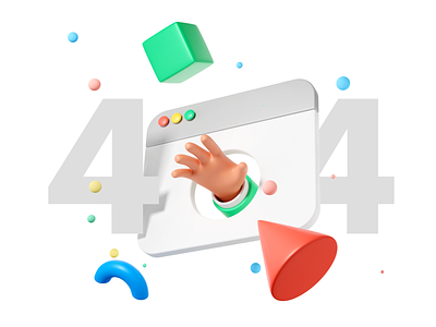 404 error 3d 404 b3d blender browser design ditsib error hand illustration sber