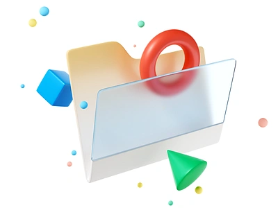 Folder 3d ditsib empty folder icon illustration