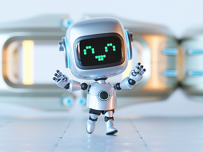 Metal head 3d ai android blender bot cartoon character cyborg droid robot scifi technology