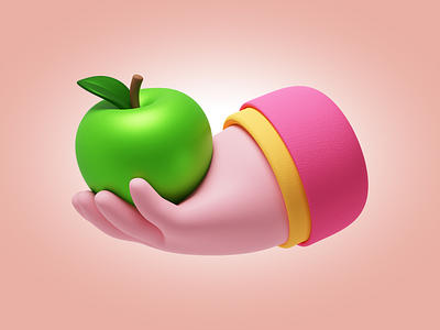 to be or not to be 3d apple arm blender business character e-commerce fresh gestures green hand icon illustration market ozon