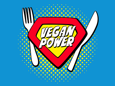 Vegan Power fork hero knife power super superhero vegan vegetables vegetarianism
