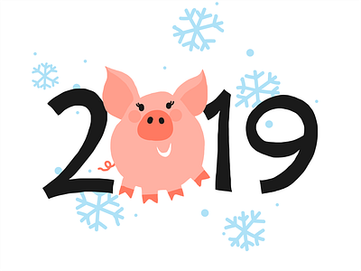 Piggy19 2019 christmas happy merry new pig piggy snow snowflakes year