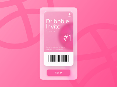 Dribbble Invite Giveaway dribbble dribbble best shot dribbble invitation dribbble invite dribbble invite giveaway giveaway glass effect glassmorphism invitation invite invite giveaway minimal pink ticket ui uidesign