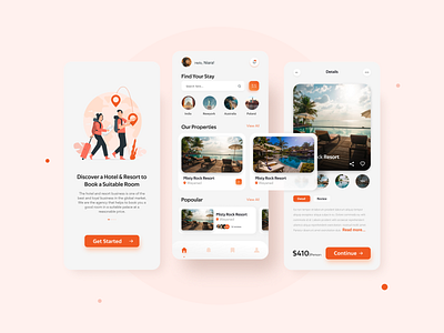 Hotel & Resort booking App app app ui app ui design camping design holiday innovation ios minimal minimalist mobile mobile app ui tourism app ui uiux design ux