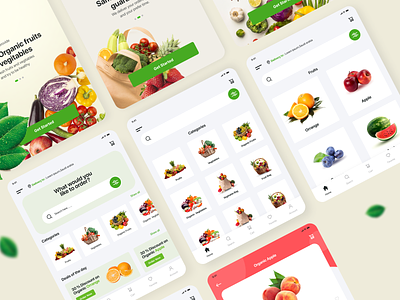 Grocery Mobile App design draw fruits grocery minimal mobileapp productdesign productdsign ui ux vegitables