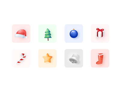 Christmas Icon Ser 3d christmas design draw figma minimal santa sketch ui