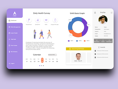 Employee Dashboard design ui ui design uidesign uiux ux web web design webdesign website website design