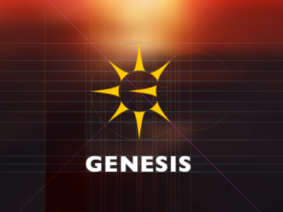 Genesis Logo Design Construct by Raja Sandhu background branding creation flat genesis geometry logo photo ray sun toronto white
