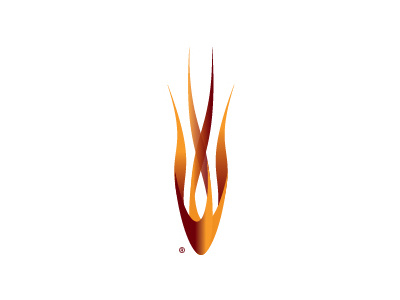 Incendio Logo 1 fire flame interior design logo metal o orange sculpture yellow