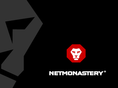 NetMonastery Logo 0 1 black bold branding corporate defence hacking iconic identity internet lion logo octagon raja real-time red security sign simple software stop stopsign