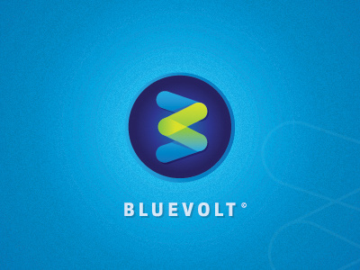 Bluevolt b blue green logo monogram technology v yellow