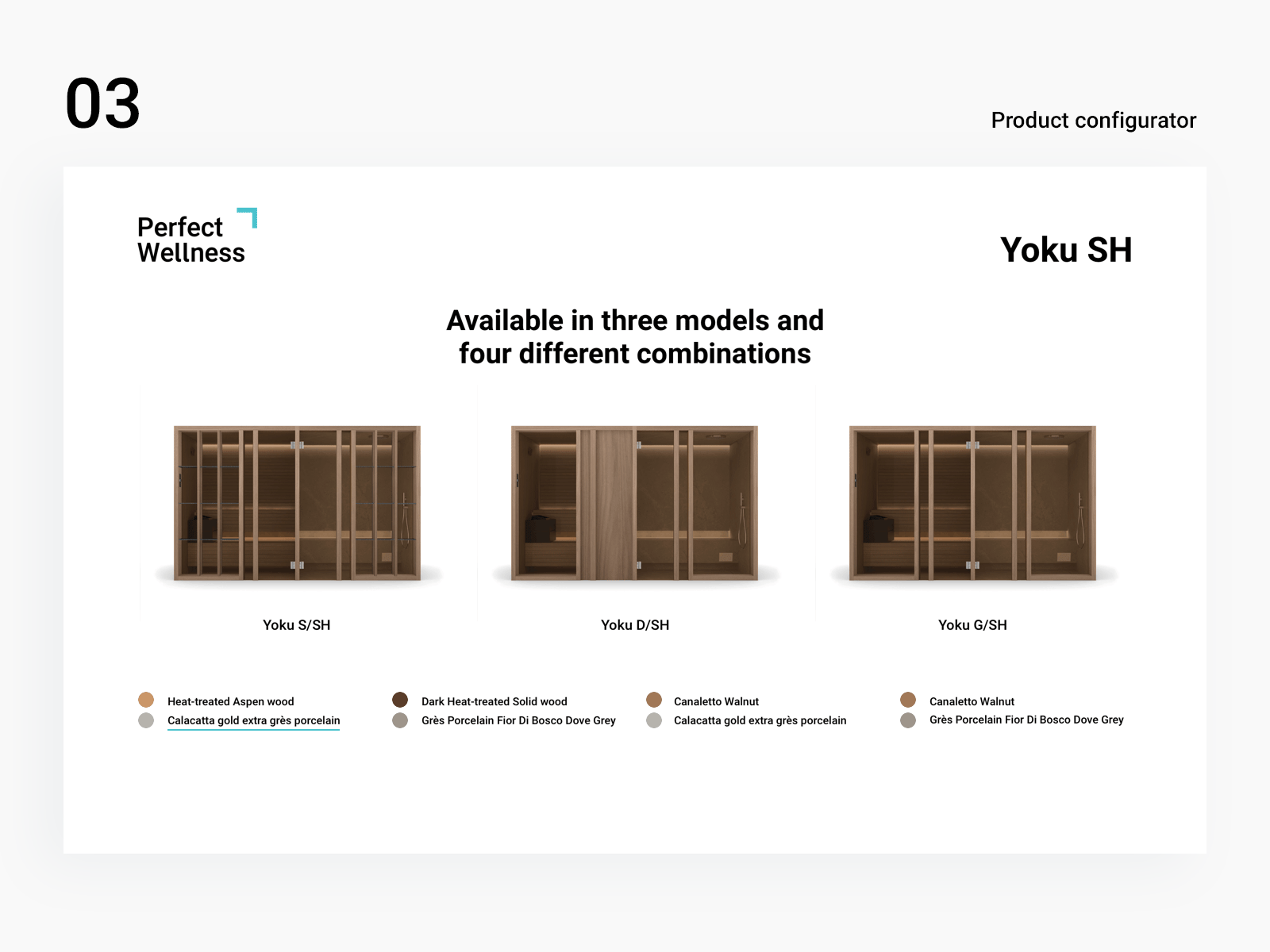 Product configurator for landing page of Sauna Youku