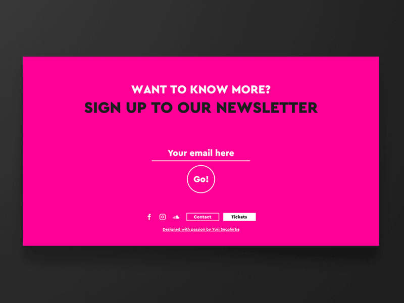 Footer design and micro interaction for newsletter