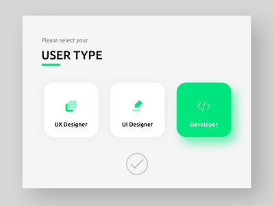 Select User Type daily ui dailyui design