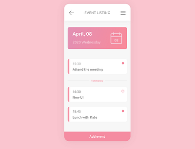 Event Listing daily ui dailyui design