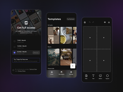 Mobile App to create instagram templates instagram mobile app photo redactor social stories ui ux