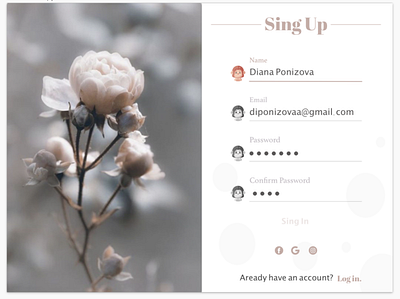 Sing Up daily ui dailyui design