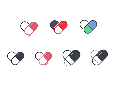 Logo Concept concept heart icon illustration logo pill