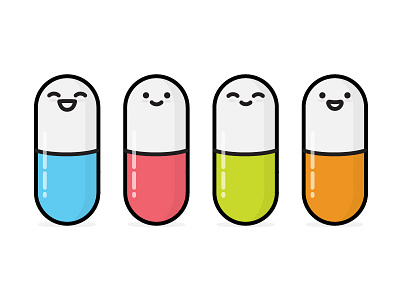 Happy Pills happy icon illustration pills supplements vector vitamins
