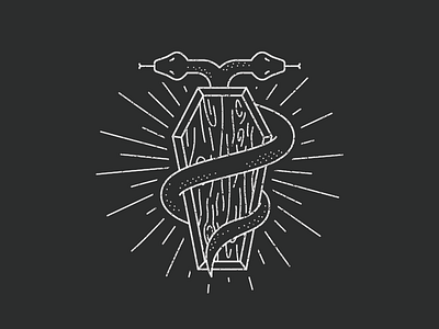 Casket Robbery Shirt Design band coffin creepy illustration line occult shirt snake