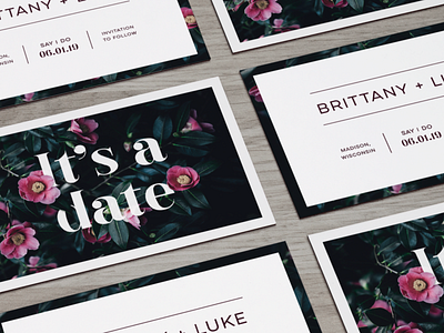 It's a date floral invite mockup postcard print save the date wedding