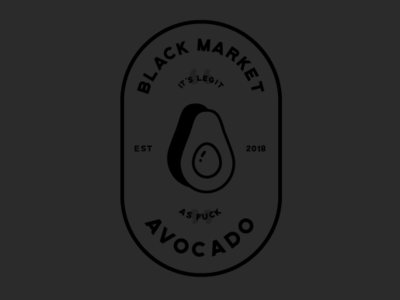 Black Market Avocado avocado badge concept illustration type