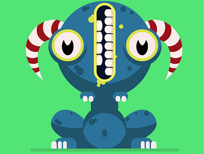 Monster 3 animation art design flat icon illustration illustrator logo minimal vector