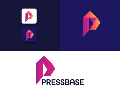 Pressbase (P) Letter Logo Design Concept beauty logo design education logo flatlogo illustration illustrator logo logodesiner minalistlogo realestate logo