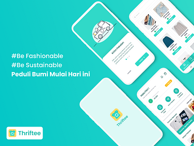 🌏Sustainable Clothing App - Thriftee eco friendly mobile app ui