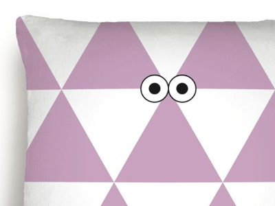 Monster #1 cushion design eyes geo geometric monster pillow triangle