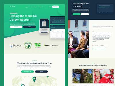 Cloverly Landing page design icon illustration minimal ui vector web website