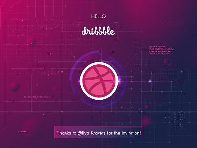 First short animation design dribbble dribbble ball dribbble invite firstshot hello illustration invitation space thanks typography vector