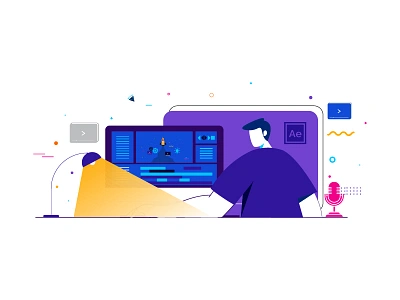 Animation animation design digitalart explainervideo illustration purple story stud studio vector